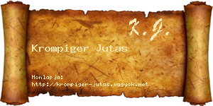 Krompiger Jutas névjegykártya